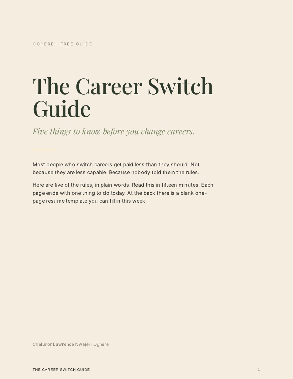The cover of The Career Switch Guide.